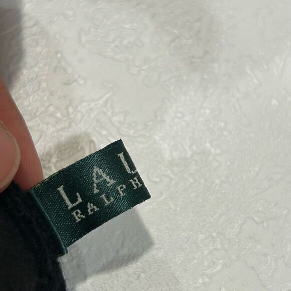 Lauren Ralph Lauren Black White Houndstooth Patchwork Wool Blend Gloves Size M - Picture 5 of 6